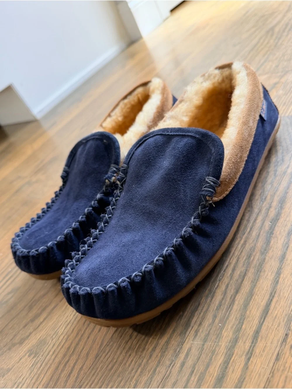 L.L. Bean Loafers Men's Wicked Good Slippers, Venetian Navy Blue 9 Medium EUC